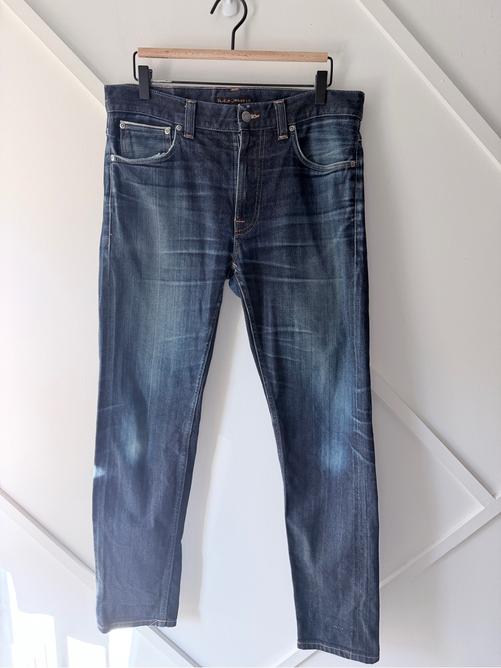 Nudie Jeans Lean Dean Dry Deep Selvage Slim Tapered Jeans Size 32